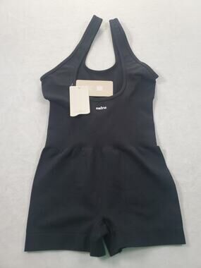 Aralina Women XS Black Activewear Romper Open Back Bodysuit